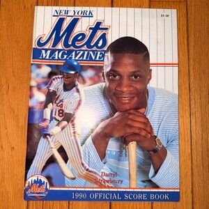 New York Mets 1990 Official Score Book EC memorabilia Daryl Strawberry